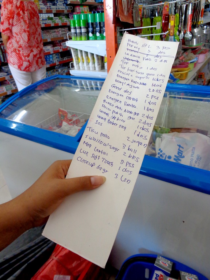 Shopping list so far