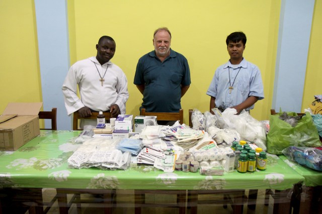 Medical supplies (Chris with Brothers Emmanuel and Joey)