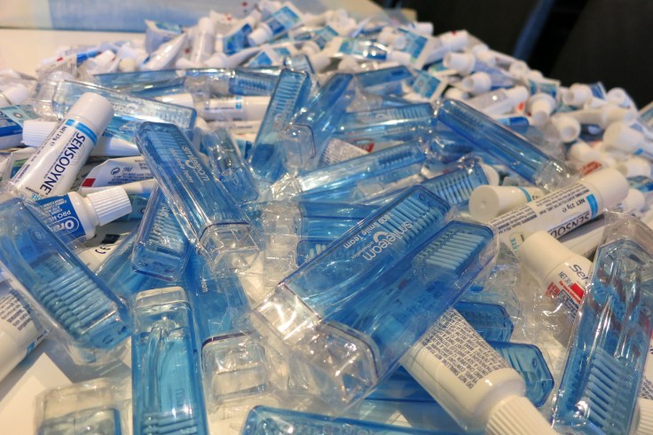 Plenty of tooth brushes and pastes for the children (many thanks to our donors)