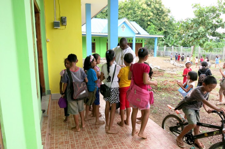 Children prepare to go home
