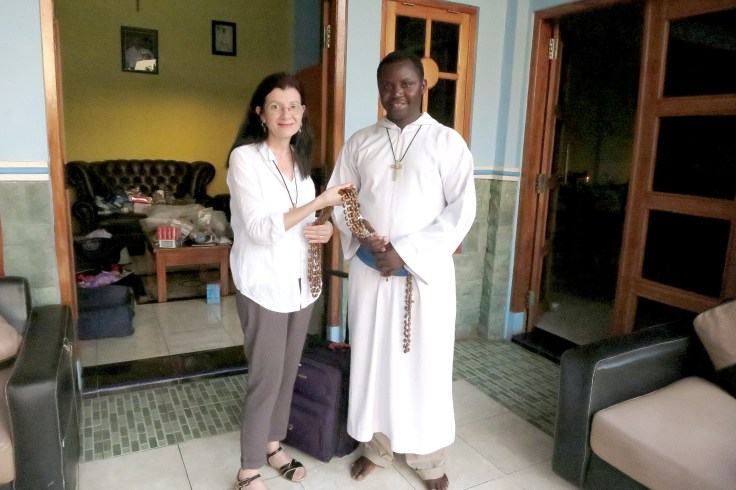 22. Brother Emmanuel receiving habit rosaries made by Rosary maker Eileen from Boonah, Queensland