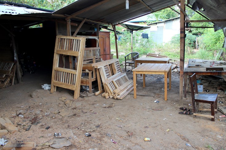 Cots and table made for the apostolate (June 2013)