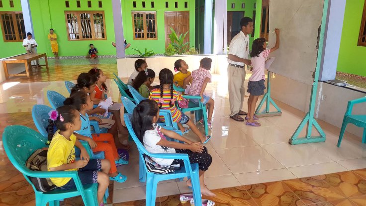 12. On a Sunday the brothers teach English to the local children