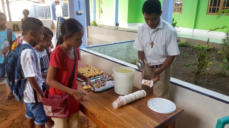 14. Then feeding the children after class