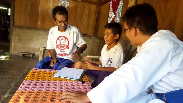 3. Br Nerlito administers the sponsorship on the ground at Labuan Bajo