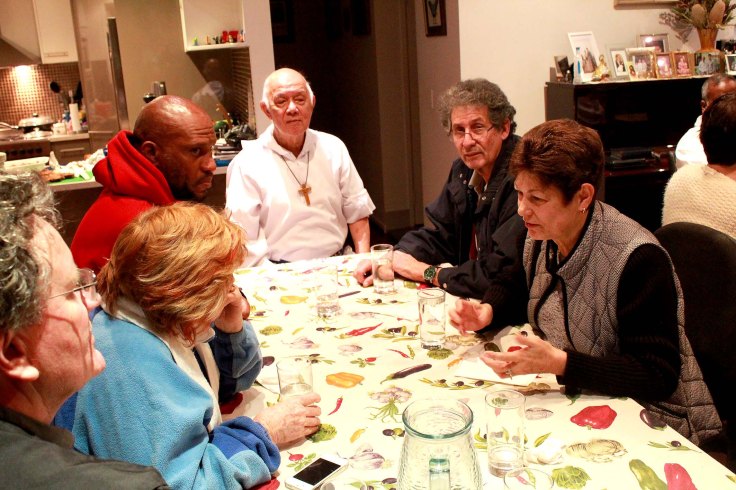 17. Sharing dinner with Brisbane associates and Father's old friends from Jamaica (on right) Mary and Doyle Ramsay