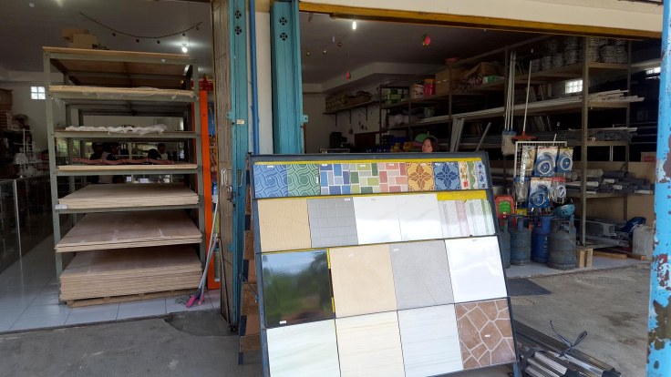 17. With some floor and wall tiles