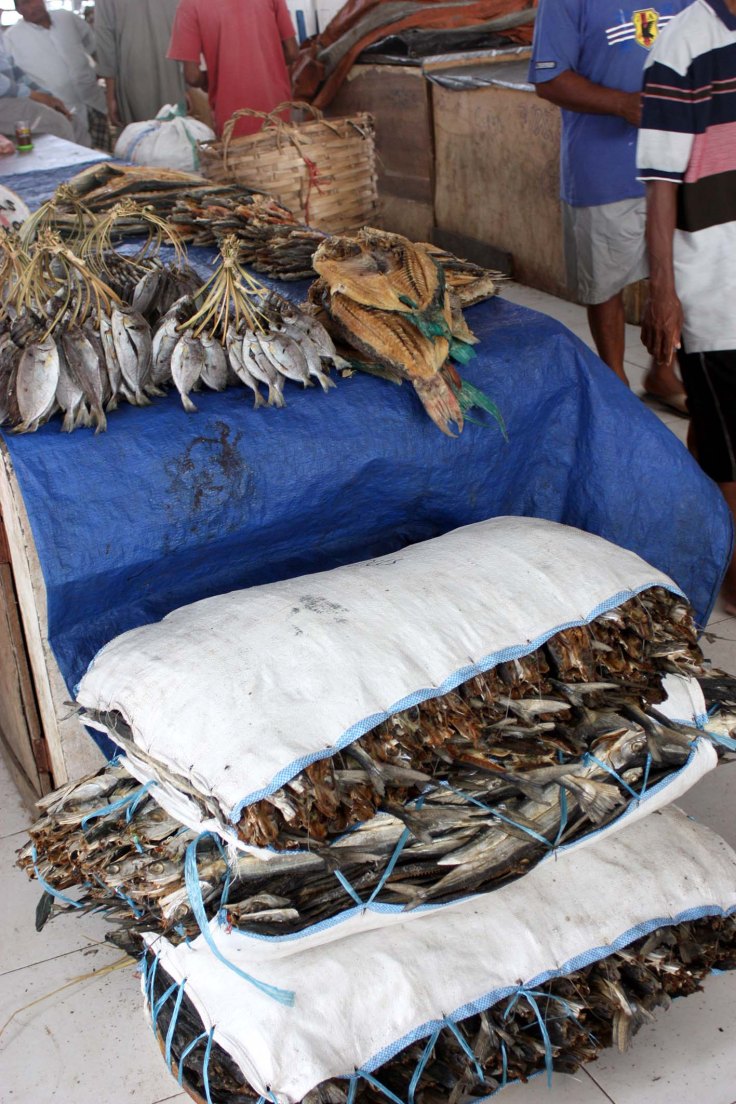 8. Dried fish stacked high at the markets