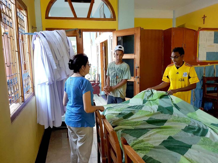 12. About to start on preparing cassocks for the ceremony