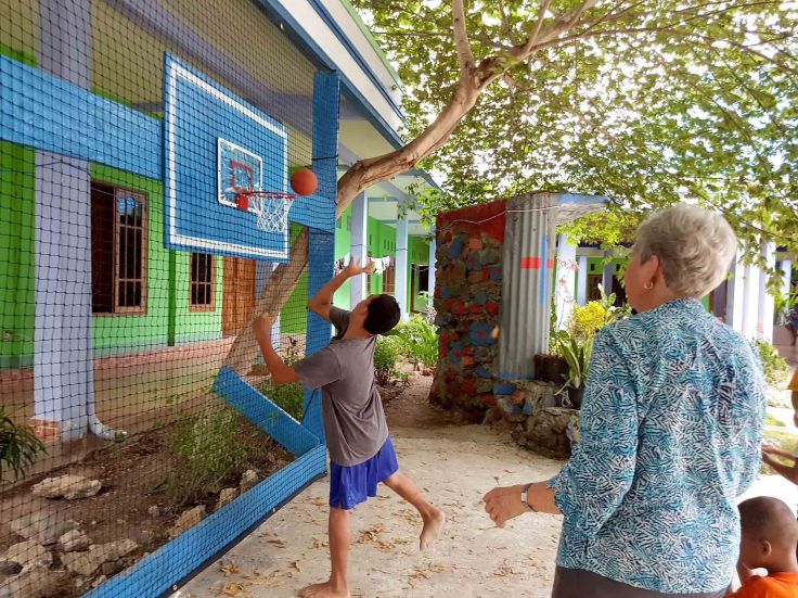 11. Basket ball hoop built by the visitors