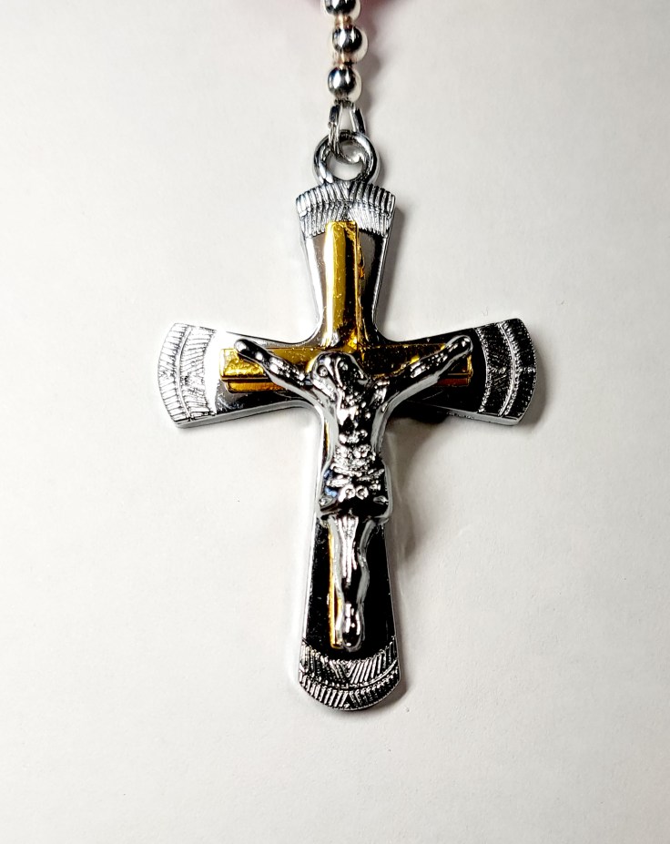 Gold and silver chrome crucifix